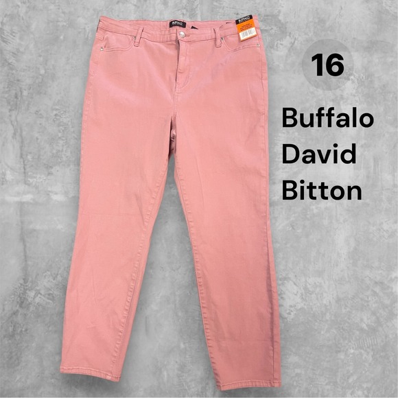Buffalo David Bitton Denim - Buffalo David Bitton Womens 16 High-Rise Soft Stretch Ankle Skinny Pants Pink
